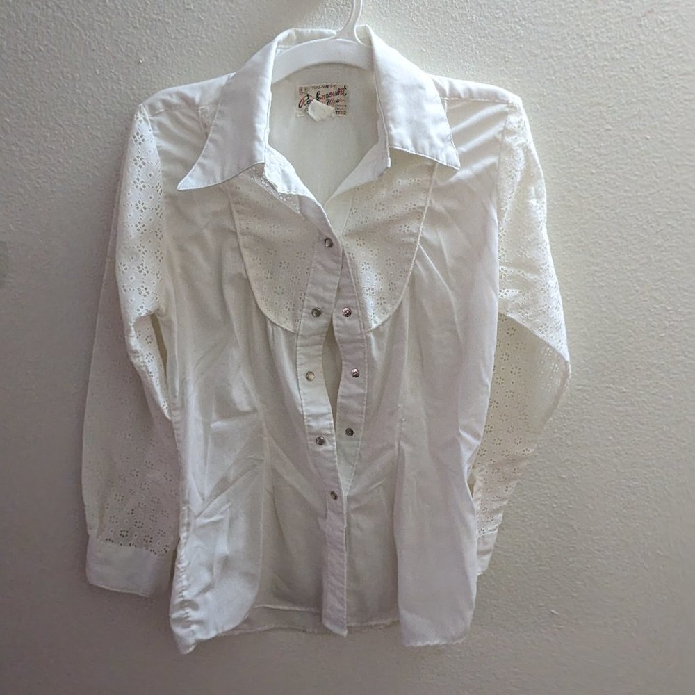 Vintage 70's Western shirt with lace sleeves